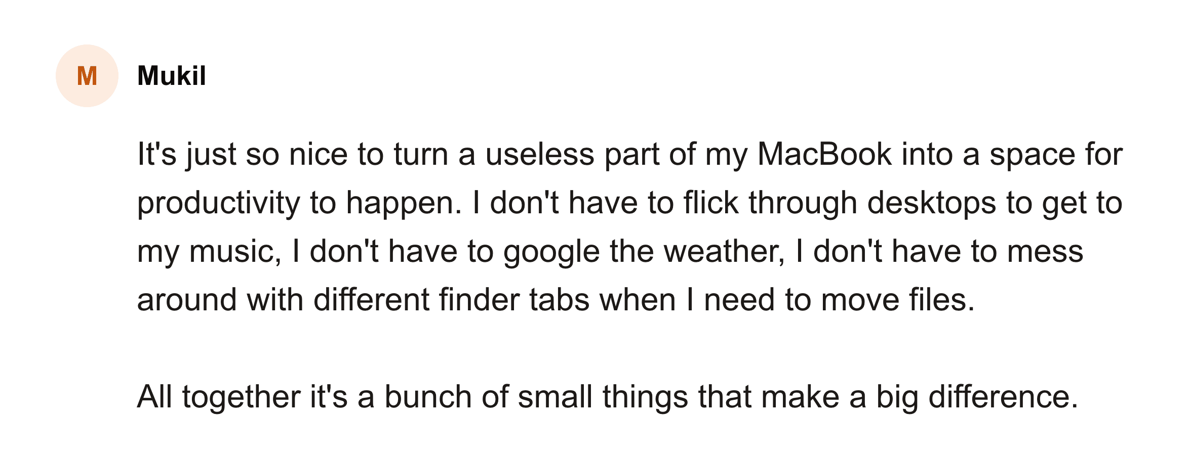Comment from Mukil on the Seam feedback board